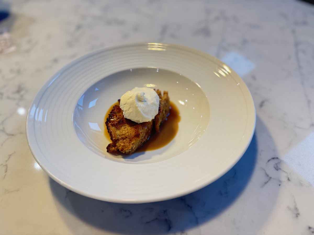 Butterscotch bread and butter pudding 