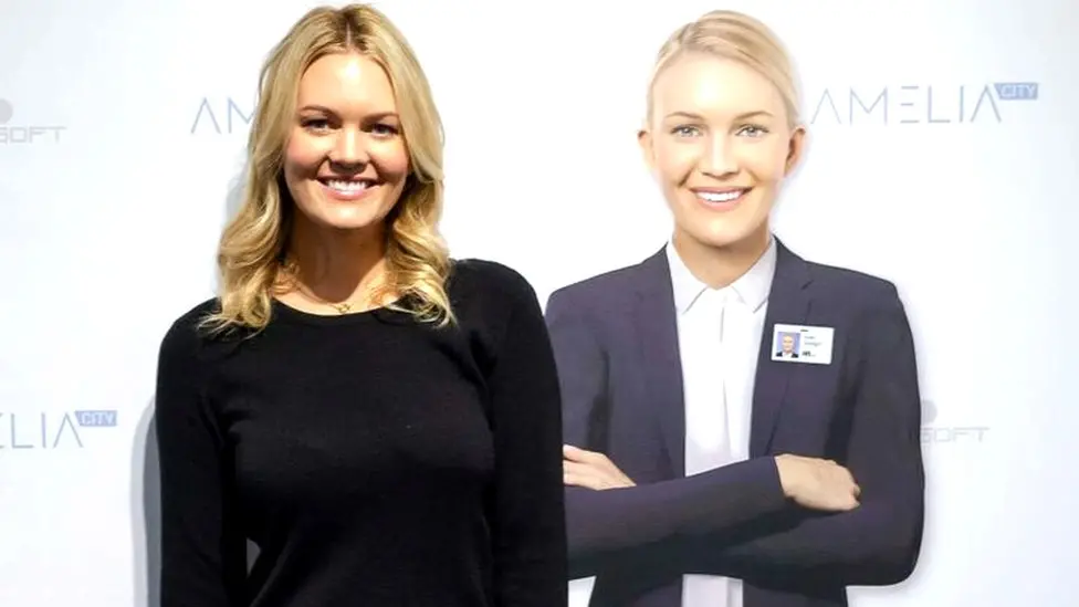 Model Lauren Hayes, the face of IPSoft's AI assistant Amelia