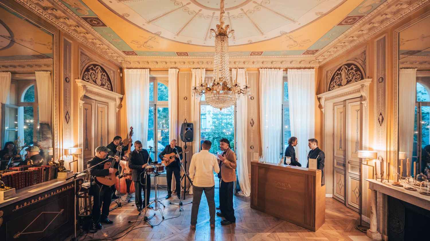 The band playing