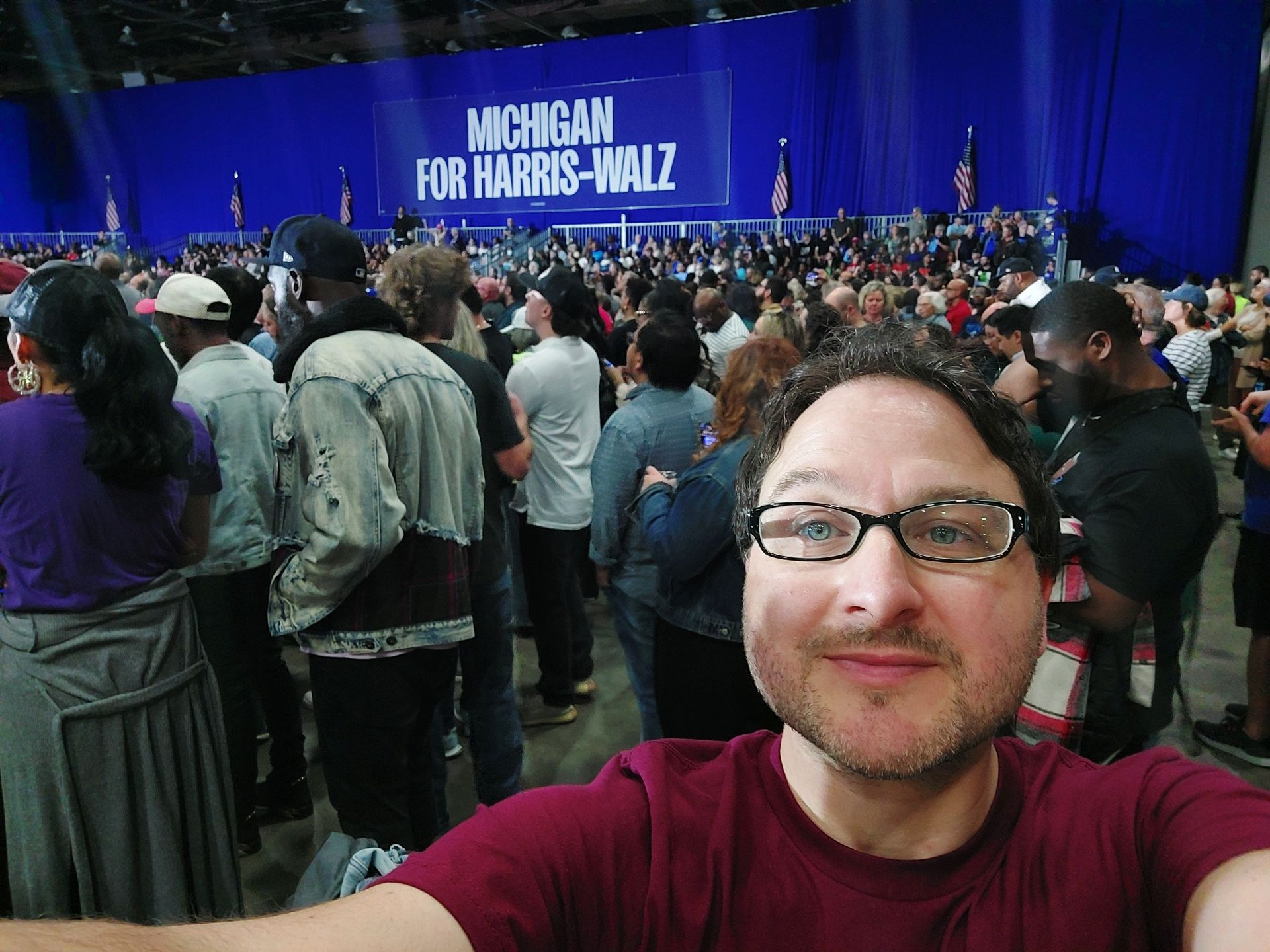 Kris Griffiths at Democrat rally, Detroit Michigan