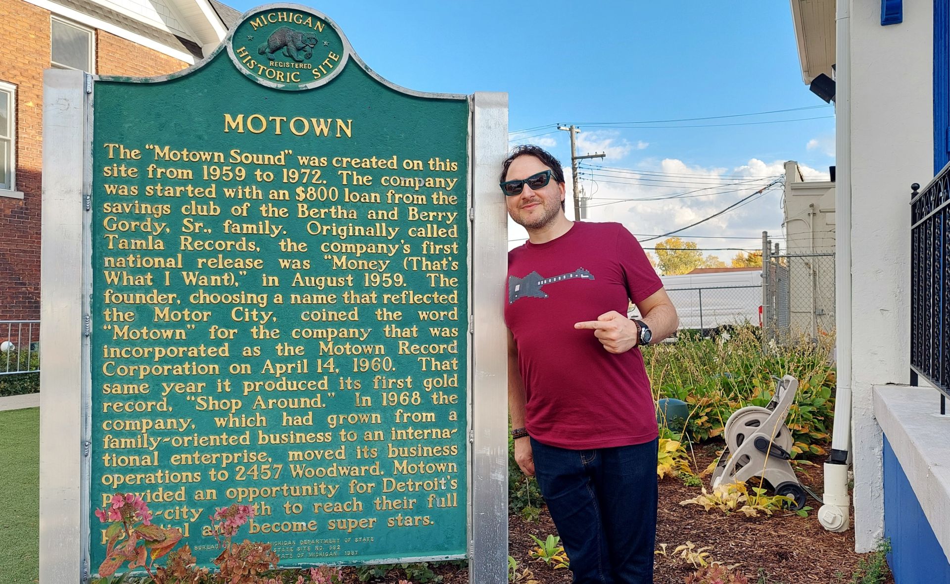 Writer Kris Griffiths at the Motown Museum