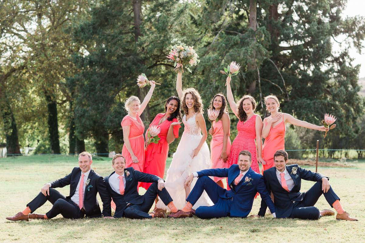 Group photo with our bridesmaids and best men 