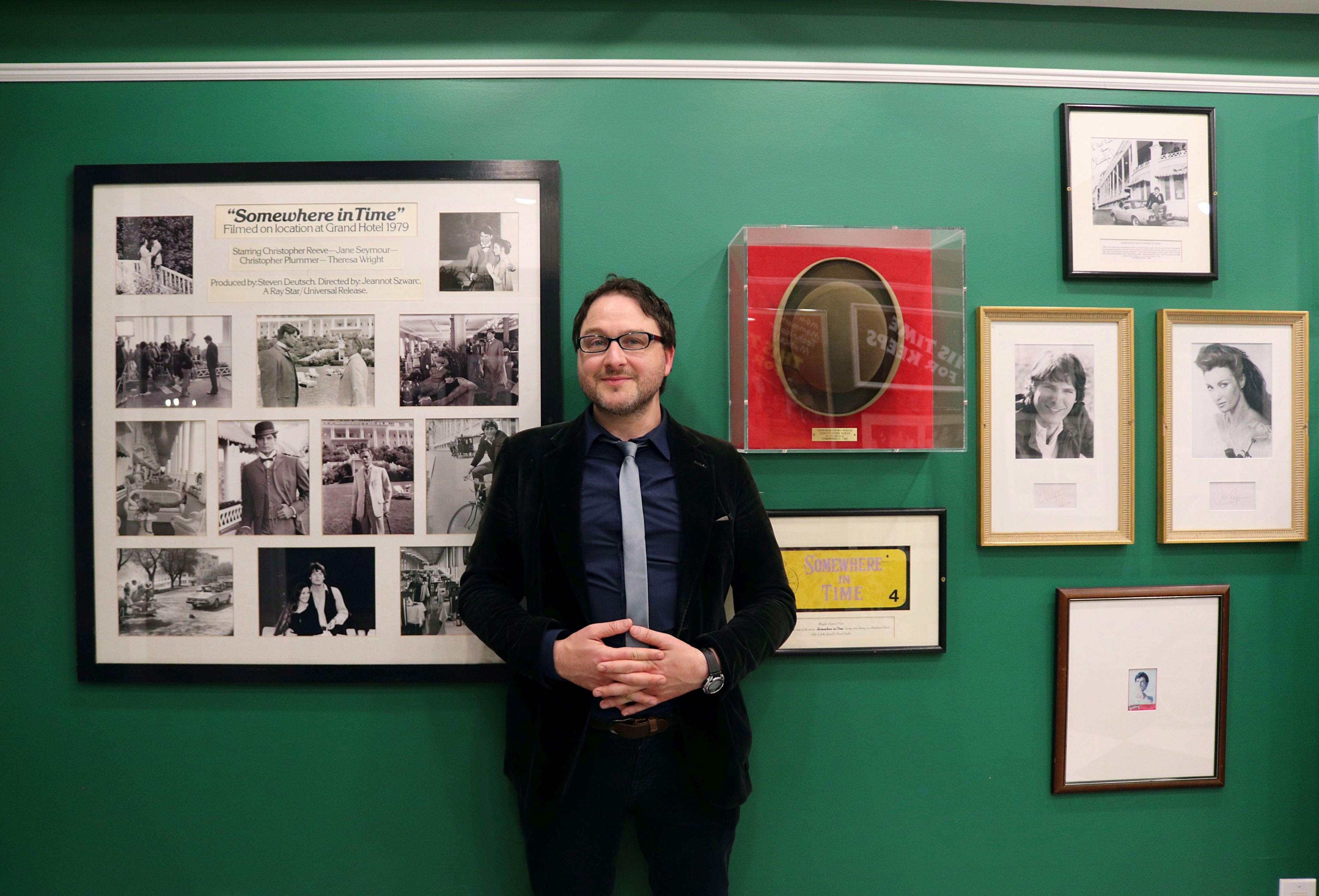 Kris Griffiths in Somewhere in Time memorabilia room