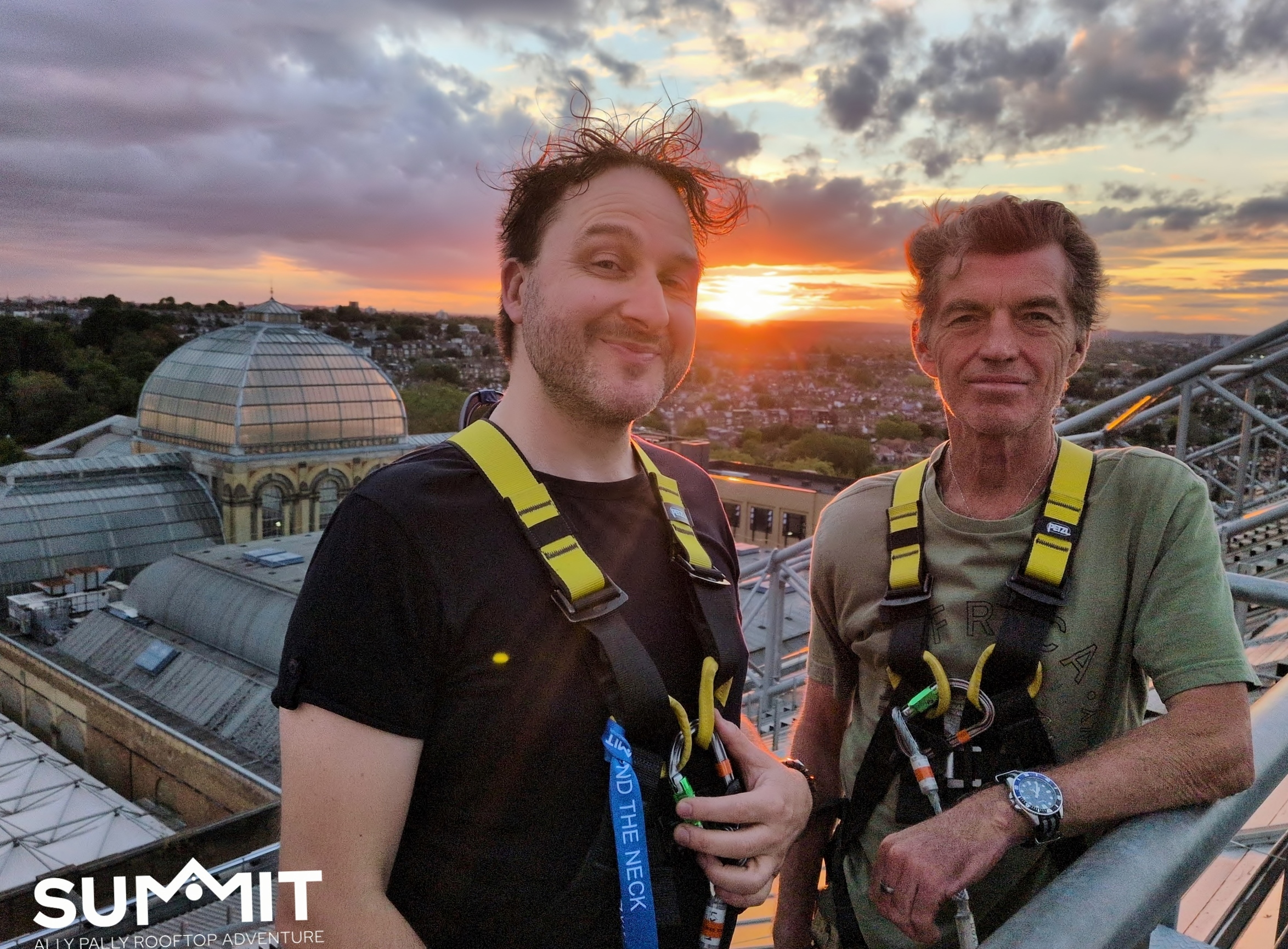 Kris Griffiths on sunset climb with friend Pat Doherty