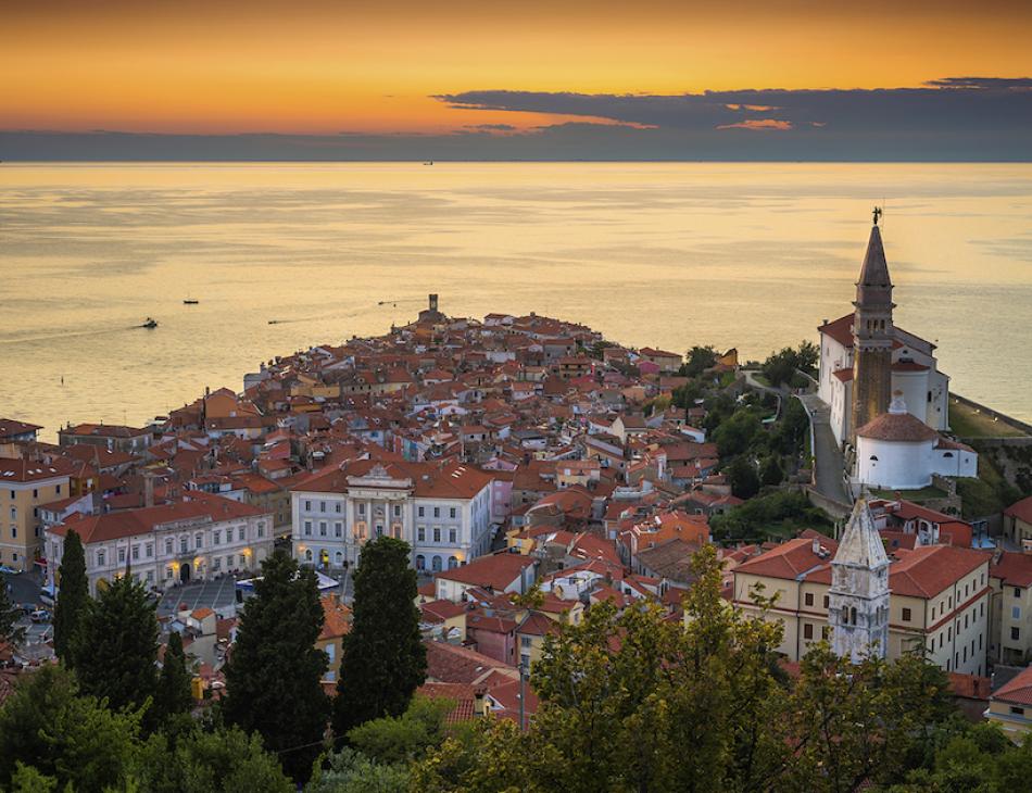 Medievel Picturesque Piran In Slovenia