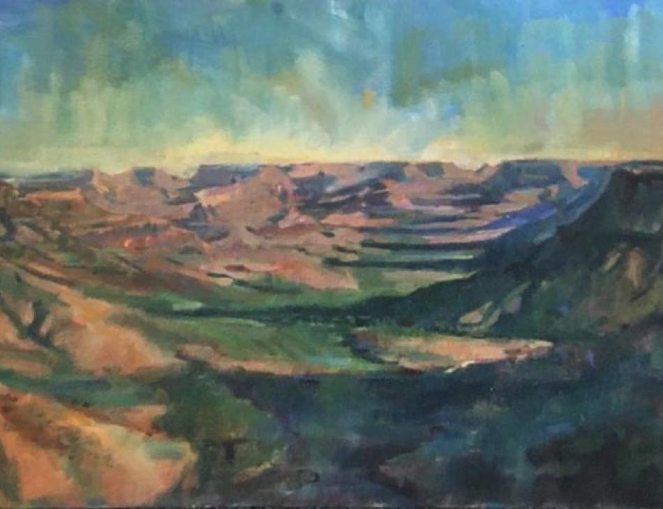 Kilp river valley Namibia, Oil on Canvas, 25 x 50cm