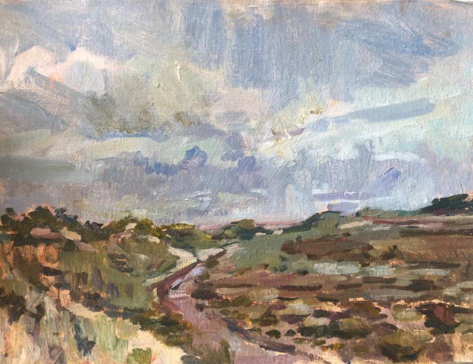 Norfolk sand dunes and marshes, 29.7 x 42cm