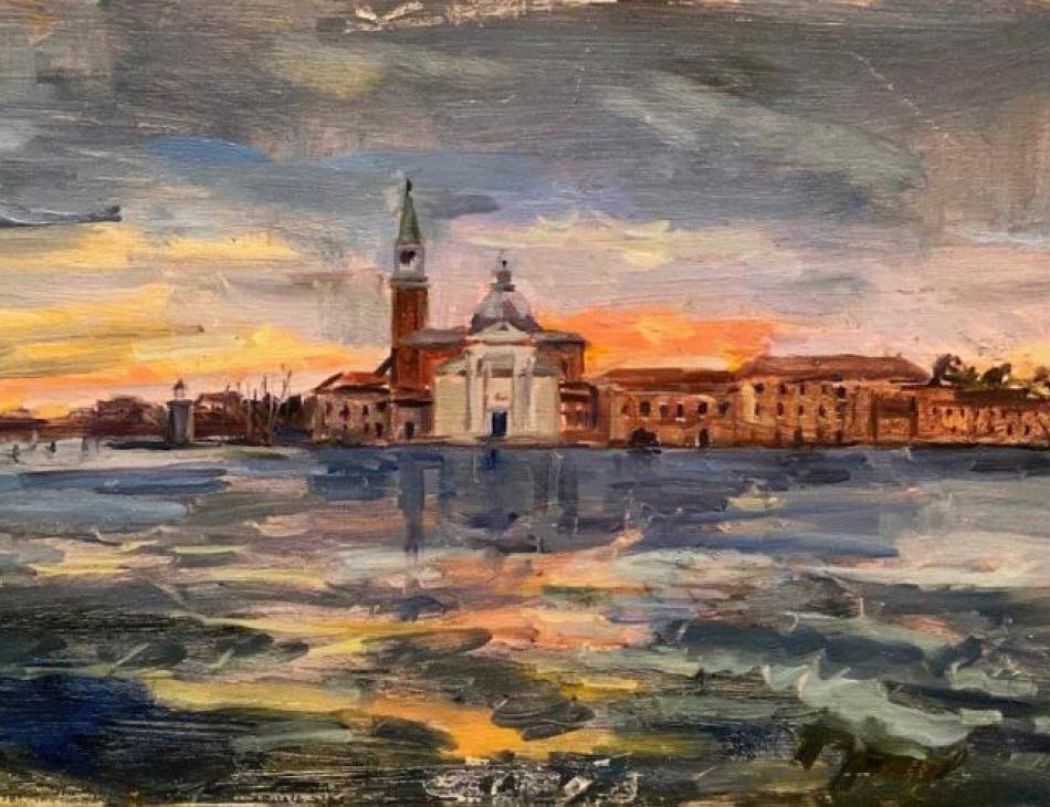 Sunrise over Church of San Giorgio Maggiore, Venice.