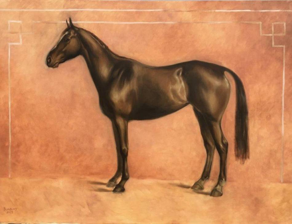 Portrait of Miss Hattie for Colonel for Bhawani Singh, Oil on Canvas 200 x 280cm