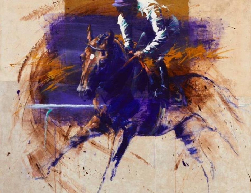 Violet, Mixed Medium on Canvas, Hubert De Watrigant