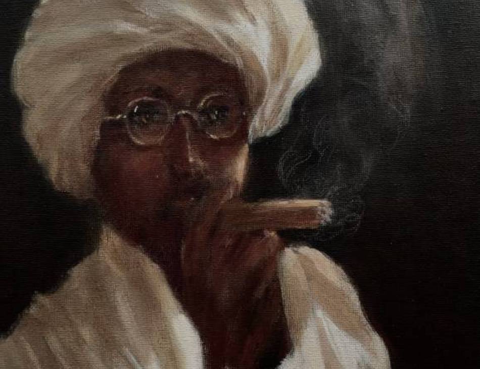 A Good Cigar, Acrylic on Canvas