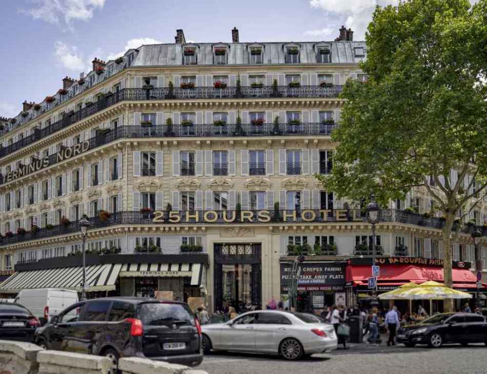 exterior shot of the 25hours Hotel Terminus Nord, Paris