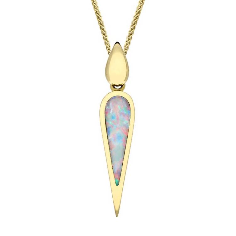 18ct Yellow Gold Opal Toscana Pear Drop Necklace - Yellow Gold