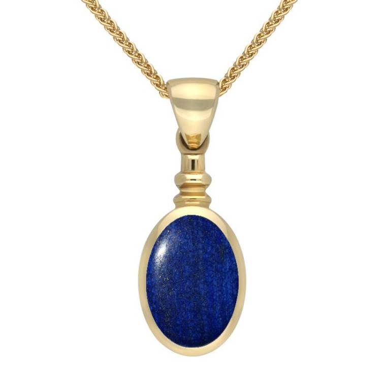 9ct Yellow Gold Lapis Lazuli Bottletop Necklace