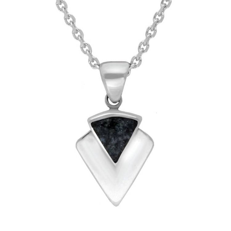 Sterling Silver Preseli Bluestone Triangular Arrowhead Necklace