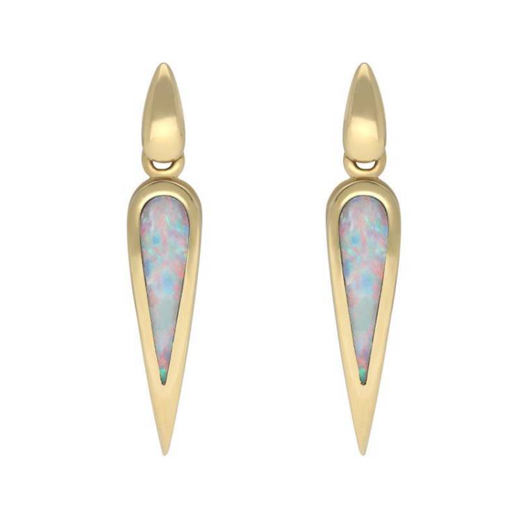 18ct Yellow Gold Opal Toscana Pear Drop Earrings - Yellow Gold
