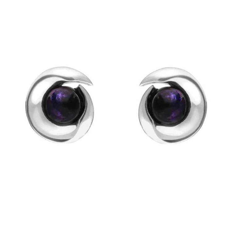 Sterling Silver Blue John Spiral Stud Earrings