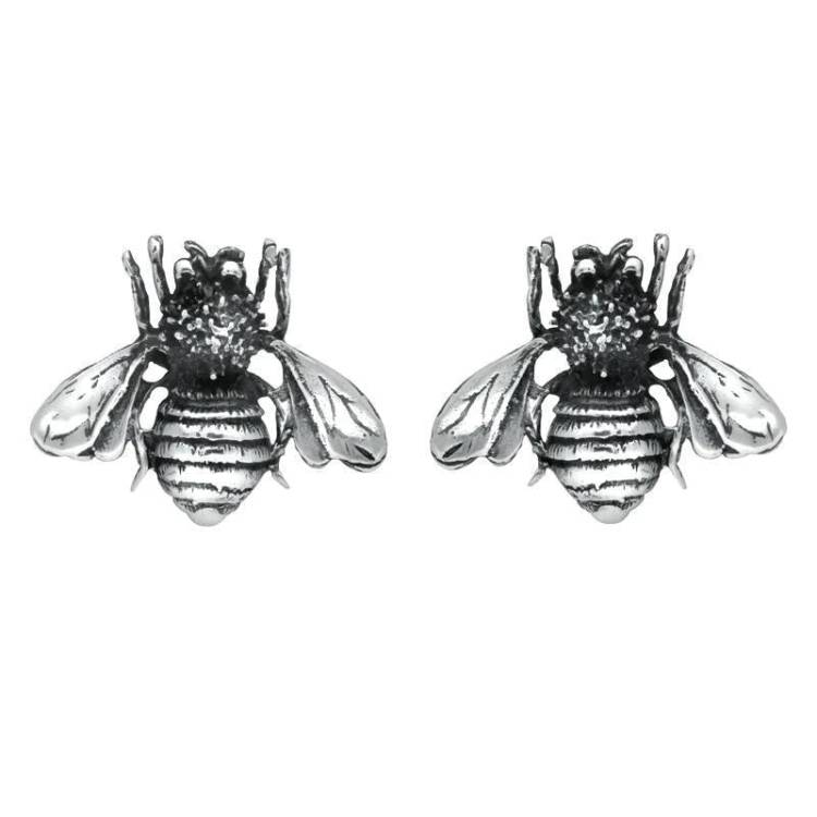 Sterling Silver Bee Stud Earrings