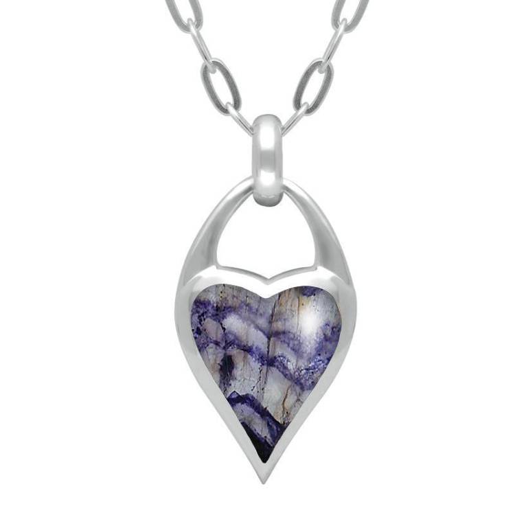 Sterling Silver Blue John Heart Carrier Necklace