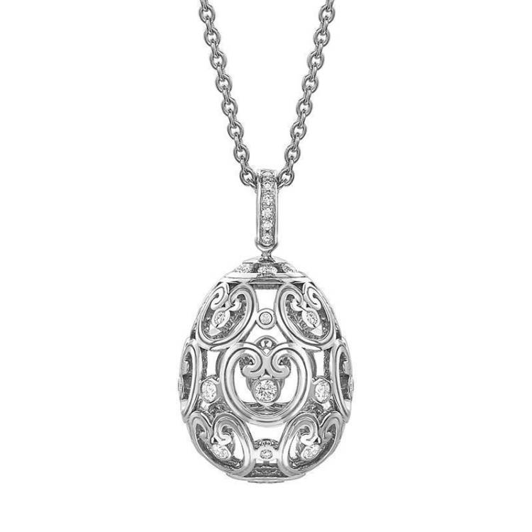 Faberge Imperial Imperatrice 18ct White Gold Diamond Pendant - White Gold