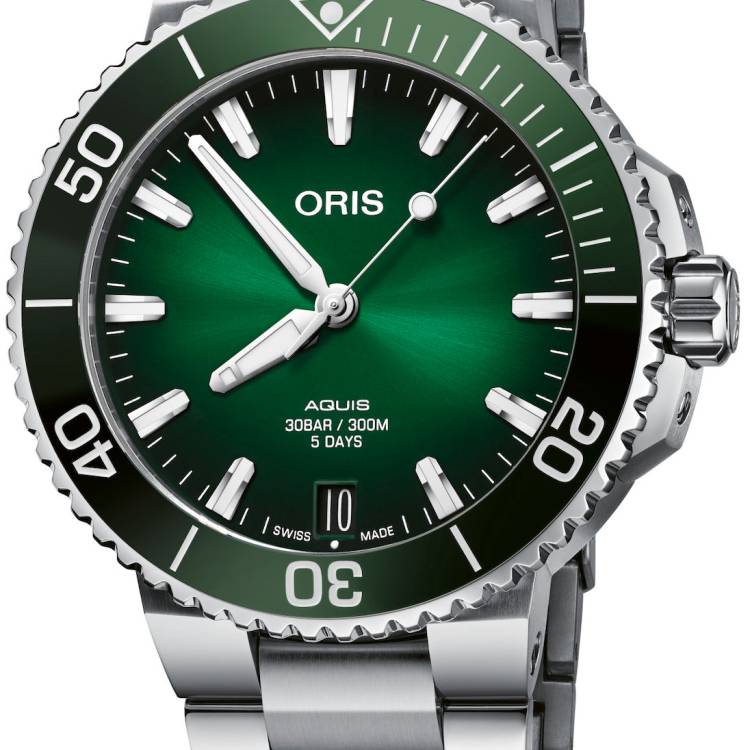 Oris Watch Aquis Date Calibre 400 Green Bracelet - Green