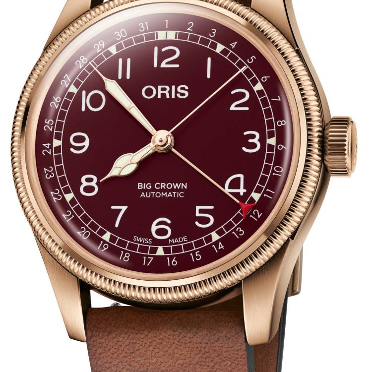 Oris Watch Big Crown Pointer Date Bronze Leather Red - Red