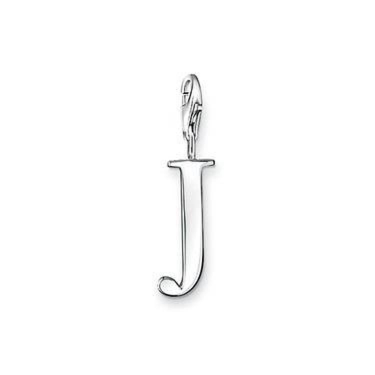 Thomas Sabo Charm Club Sterling Silver Letter J Charm - Silver
