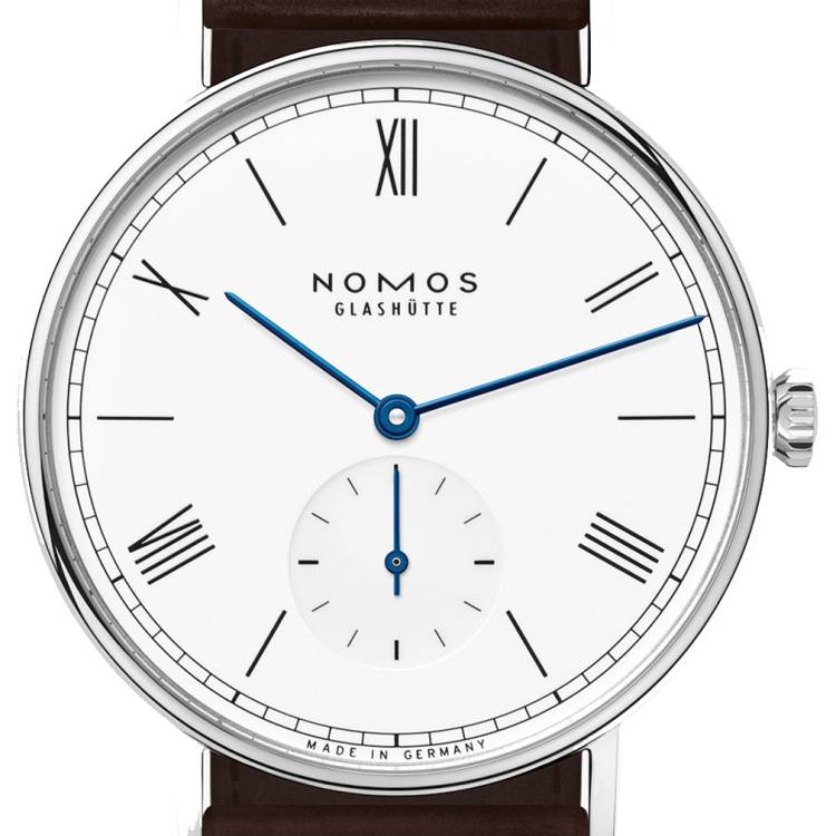 Nomos Glashutte Watch Ludwig 38 White Enamel Steel Back - White