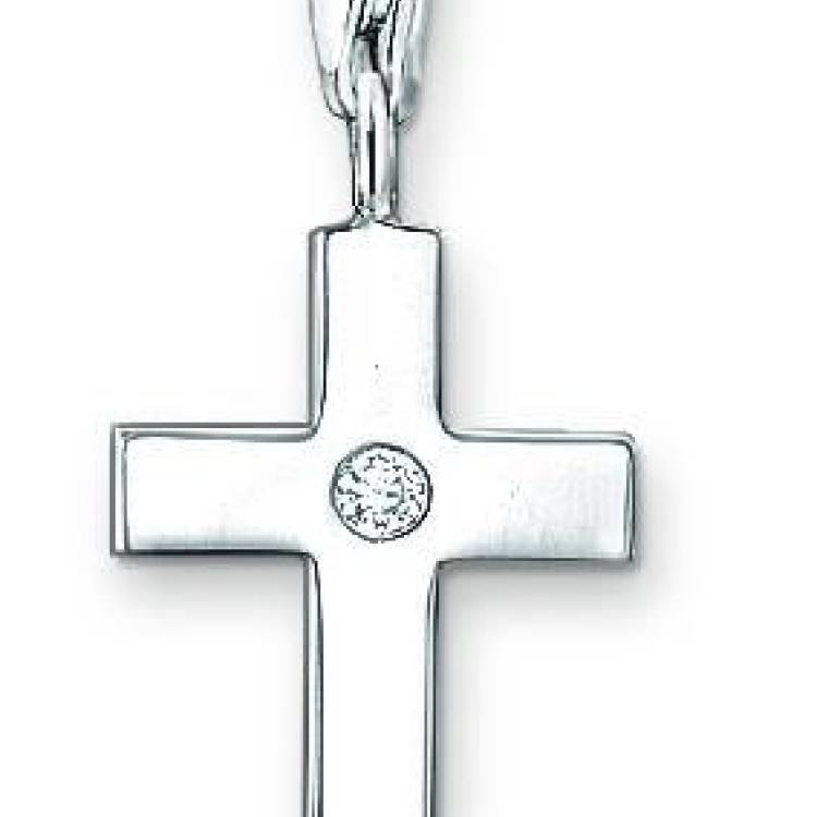 Thomas Sabo Charm Club Sterling Silver Zirconia Cross Charm - Silver
