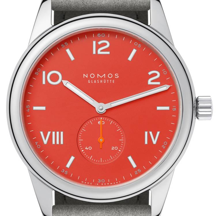 Nomos Glashutte Watch Club Campus 38 Nonstop Red Sapphire Crystal