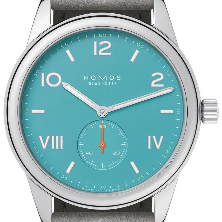 Nomos Glashutte Watch Club Campus 38 Endless Blue Sapphire Crystal