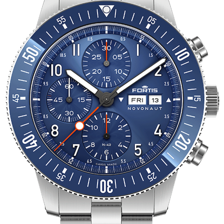 Fortis Watch Novonaut N-42 Cobalt Blue Edition Bracelet