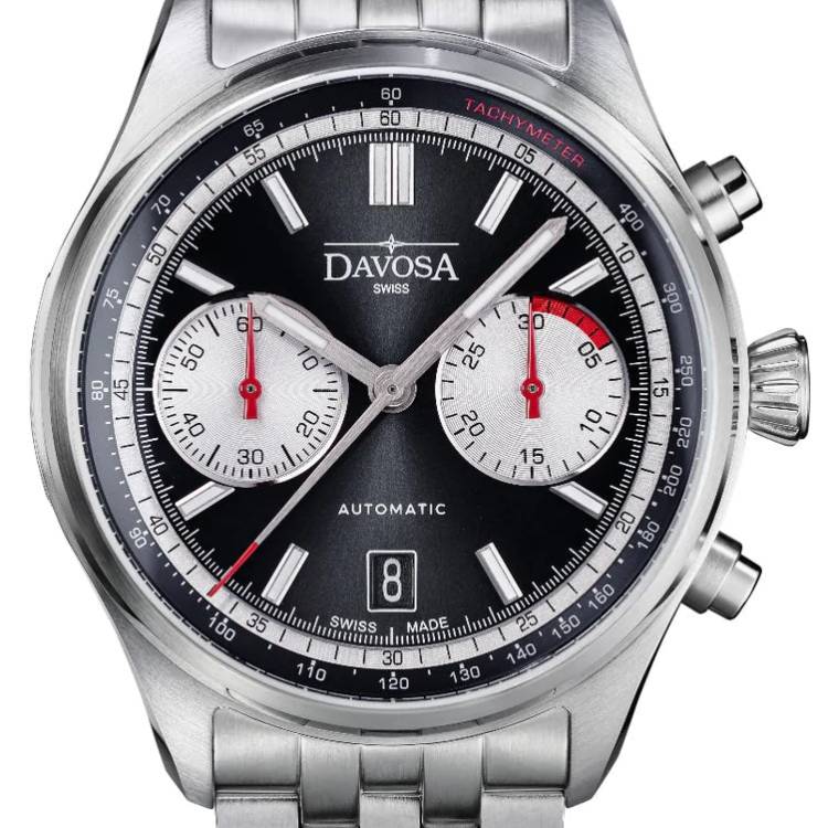 Davosa Watch Newton Pilot Rally Chronograph Black Bracelet Limited Edition