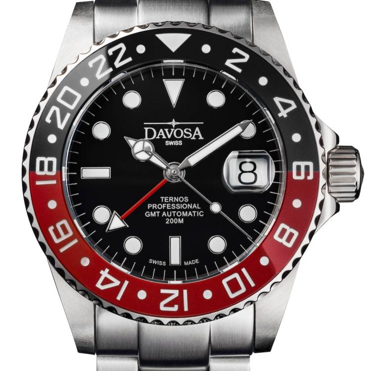 Davosa Watch Ternos Professional GMT Tri Bracelet - Black