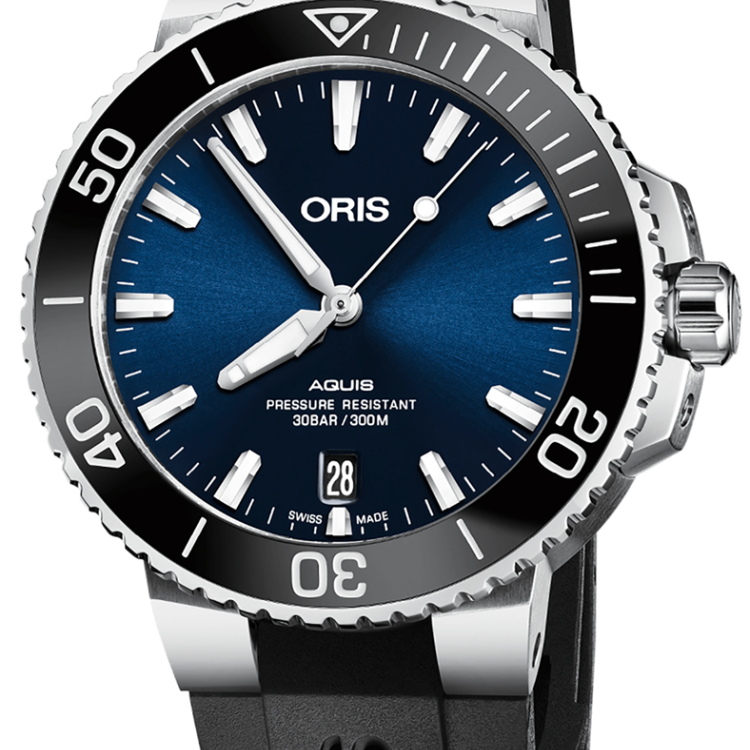 Oris Watch Aquis Date Rubber - Blue