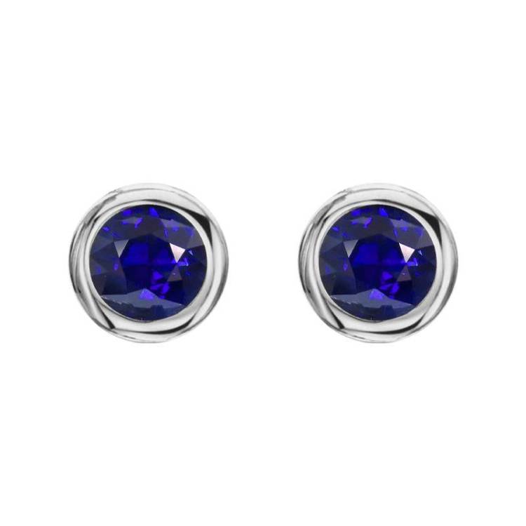 18ct White Gold 0.65ct Sapphire Martini Stud Earrings
