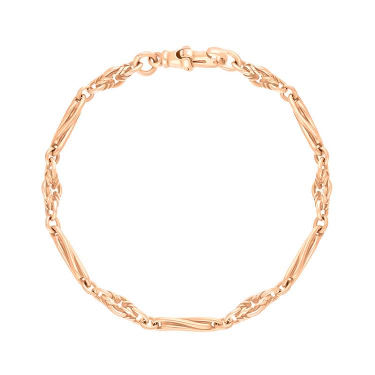 18ct Rose Gold Twist Byzantine Handmade Bracelet