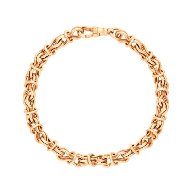 18ct Rose Gold Multi Link Handmade Bracelet