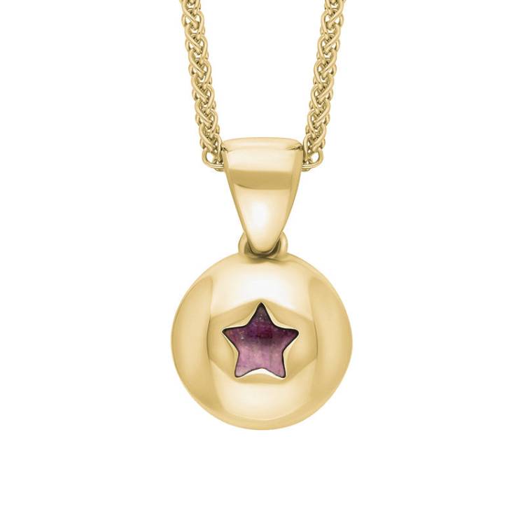 18ct Yellow Gold Blue John Star Disc Necklace