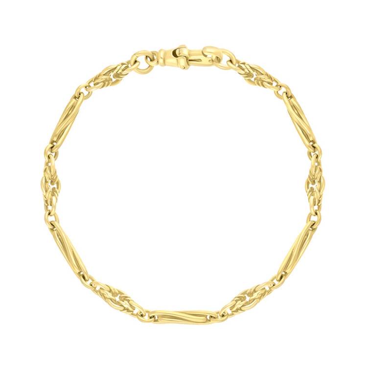 18ct Yellow Gold Twist Byzantine Handmade Bracelet