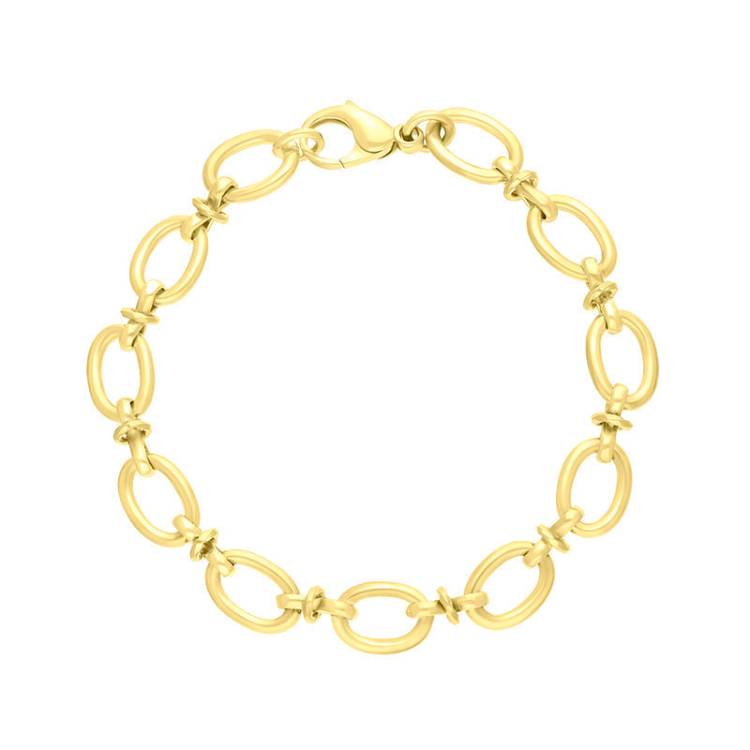 18ct Yellow Gold Oval Link Handmade Bracelet