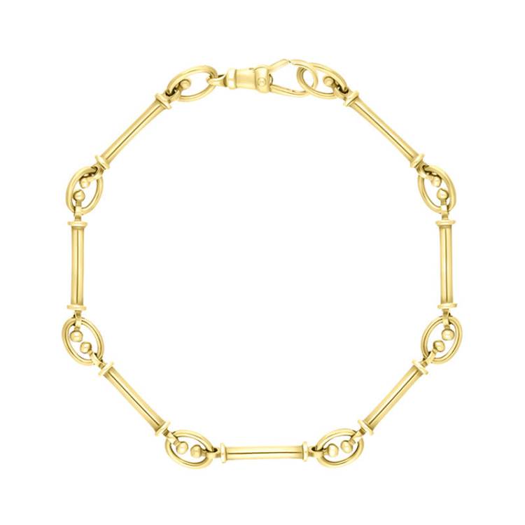 18ct Yellow Gold Handmade Baton Link Bracelet