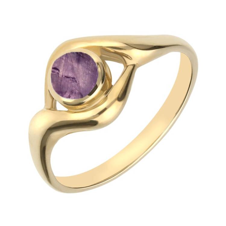 18ct Yellow Gold Blue John Round Twist Ring - Yellow Gold