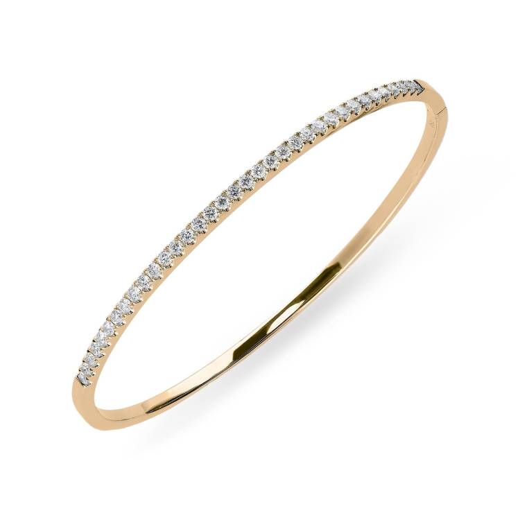 18ct Rose Gold 0.92ct Diamond Bangle - Rose Gold