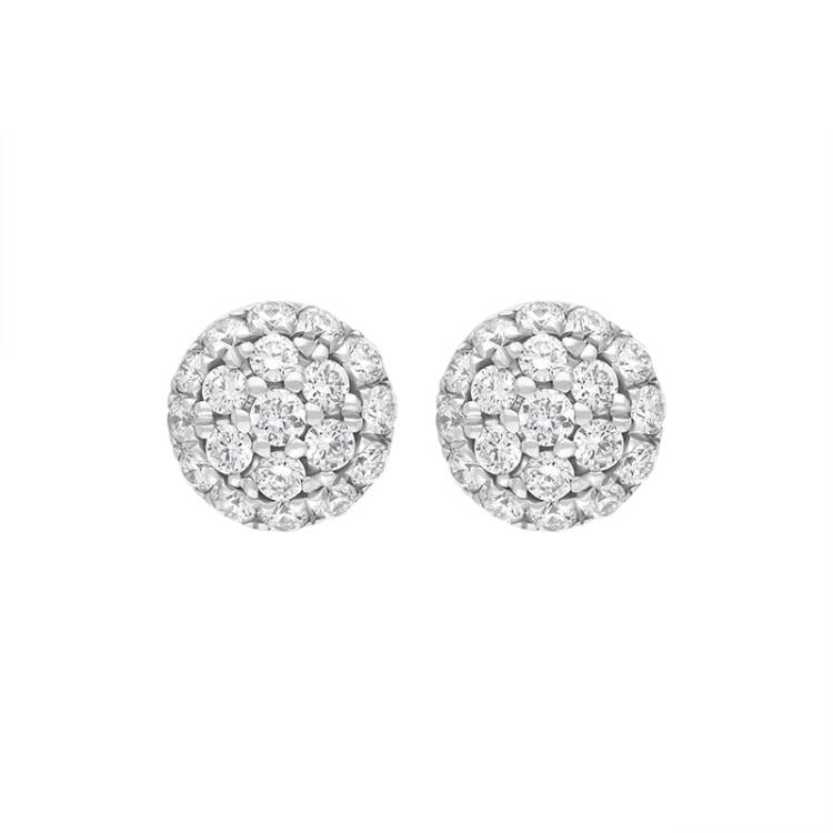18ct White Gold 0.20ct Diamond Round Cluster Stud Earrings