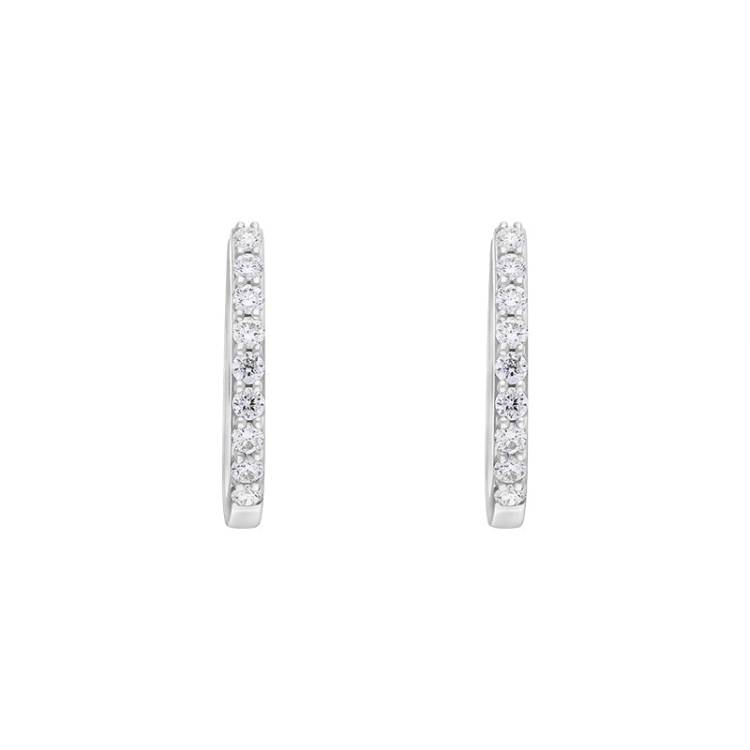 18ct White Gold 0.21ct Diamond Hoop Earrings