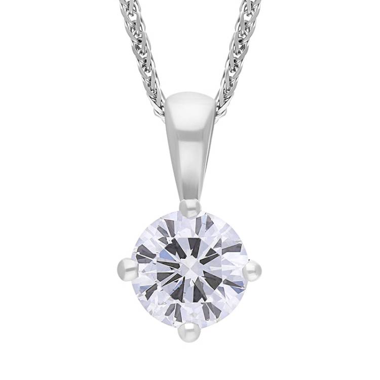 18ct White Gold 0.50ct Diamond Solitaire Pendant Necklace