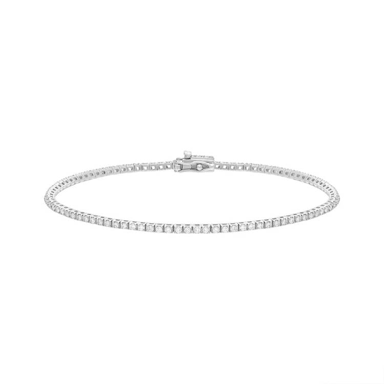 18ct White Gold 0.86ct Diamond Line Bracelet