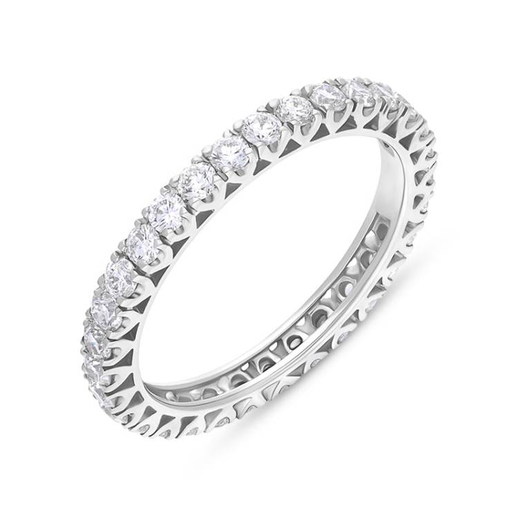 18ct White Gold 1.01ct 30 Stone Diamond Full Eternity Ring - N