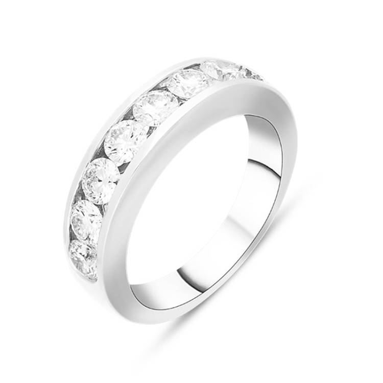 18ct White Gold 1.14ct Diamond Channel Set Half Eternity Ring - White Gold